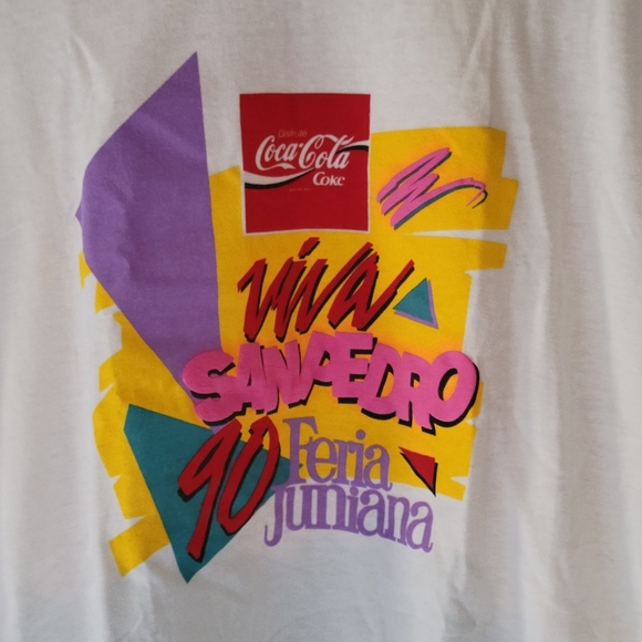 Vintage single stitch Coca Cola Viva San Pedro 1990 t-shirt - Picture 1 of 5